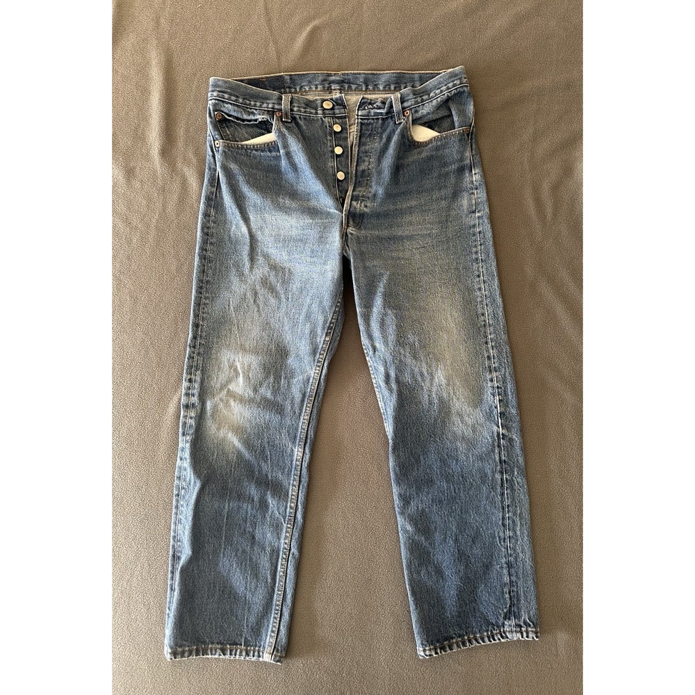 Vintage Levi's 501xx Button Fly Denim Jeans Blue Fits 32x27 Made In USA